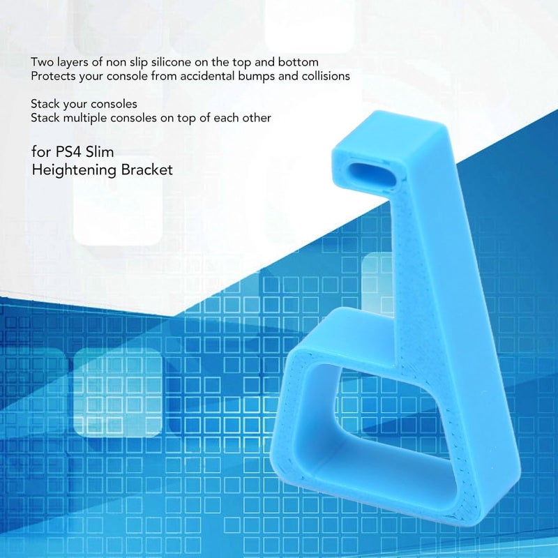 ciciglow Bracket for Slim, 4PCS Console Horizontal Holder Game Machine Cooling Legs with Anti Slip Pads, Heightening Bracket for Slim, for Better Heat Dissipation (Blue) - Image 4